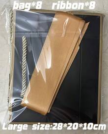 2/8 黑色禮品袋附手柄與賀卡,大號禮品袋,包含 4 個禮品袋和 2 張賀卡,適用於生日派對、婚禮、情人節和節日派對 - 黑色 - 查看 10