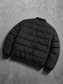 Manfinity Homme Men's Winter Fashion Versatile Jacket - Black - View 3
