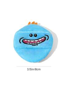 Rick and Morty X SHEIN 創意藍色卡通毛絨粉撲，柔軟蓬鬆，適用於乾式彩妝、散粉與粉餅，可愛設計，均勻上妝 - 天藍色 - 查看 4
