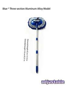 3-Section Telescopic Car Wash Mop, New Style Dual Wet & Dry Flat Cleaning Mop - A - View 15