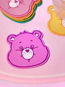 SHEIN X Care Bears 1 件紫色心形熊杯垫，Love-A-Lot 熊，Funshine 熊，熊，朋友熊，礼物 - 紫色 - 查看 3