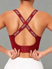 SHEIN 2件組女款無縫字母印花休閒日常運動內衣 - 彩色 - 查看 2
