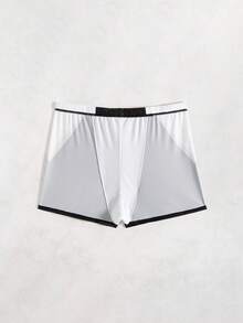 ZELFYO Men's Drawstring Waist Color Block Casual Shorts, Suitable For Summer Vacation - Black - View 5