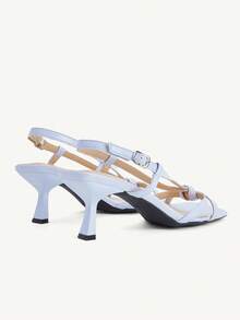 CUCCOO CHICEST Spring And Summer Square Toe Thin-Heeled Sandals Women, Cross-Strapped High-Heeled Sandals, Thin And Tall Vacation Dating Versatile Sandals - Purple - View 6