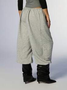COUREZ Slim Balloon Ankle Length Joggers /Y2K Streetwear Pants For Women Grey Pants Women's Fall Outfits For Women Autumn Winter Streetwear Casual Gym  - Light Grey - View 3