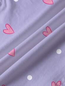 My Little Pony X SHEIN Young Girl Cartoon Heart Print Short Sleeve T-Shirt - White - View 5
