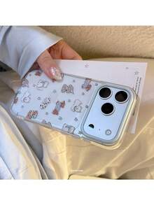 ShellaStory Engraved Sparkle Powder Dog Apple 17 Pro Phone Case Phone 16 Transparent Sparkle Powder 13/15 Shockproof 14 Applicable 17 Cute, Creative, Geometric, Card Style, Cute, Fresh, Niche, Ins Style - Clear - View 5