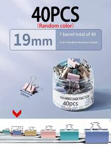 40 Pcs Small Binder Clips, Assorted Colors Mini Paper Clips For Office School Document Organization - Multicolor - View 12