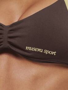 Musera Sport 對比色無縫抓皺運動內衣 健身運動 健身房 皮拉提斯 健身 日常休閒 水上運動 - 黃色 - 查看 6
