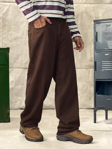Norleigh Men Slant Pocket Straight Leg Jeans - Coffee Brown - View 5