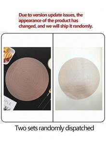 Hotel/Restaurant Round Placemats, PVC Non-Slip Waterproof Table Mats, Gold/Silver Heat Insulation Coasters, Washable, Protect Surface, Suitable For Wedding, Christmas, Party, Home Kitchen Dining Decor - Multicolor - View 14