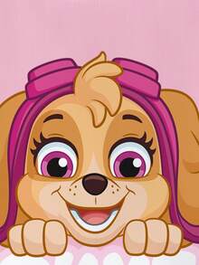 SHEIN | PAW Patrol 女童可爱小狗印花圆领短袖T恤，夏季 - 白色 - 查看 5