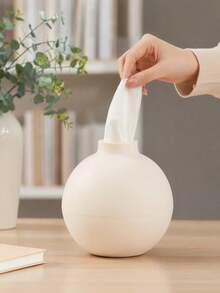 Cirelle 1PC/2PCS Nordic Style Spherical Ceramic Tissue Box, Matte Finish Round Ball Paper Dispenser, Dust-Proof Multi-Purpose Desktop Holder, Minimalist Organizer For Living Room Dining Bedroom Kitchen Home Use - Multicolor - View 8
