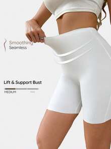 Rovax Solid High Waist Shapewear Shorts, Panty - White - View 6