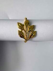 12/20Pcs Gold Leaf Napkin Rings – Reusable Metal Napkin Holders For Wedding, Christmas, Party, Table Decor - Multicolor - View 9