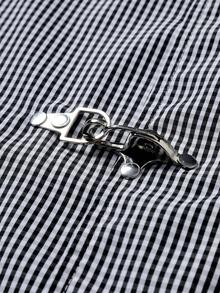 PAVTROS Men's Striped Casual Short Sleeve Shirt With Airplane Buckle For Daily Wear - Multicolor - View 6