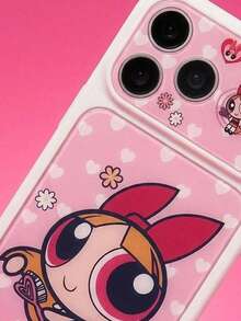 THE POWERPUFF GIRLS X SHEIN 時尚高端印花圖案保護手機殼設計，完美適配 ，可愛時尚且精緻 - 彩色 - 查看 3