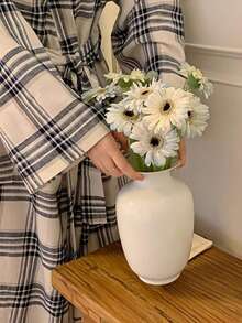 女款多圖案V領裹身式浴袍，長袖自綁帶寬鬆居家服，附口袋，輕盈透氣夏季居家晨袍 M-XL - 彩色 - 查看 7