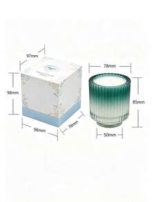 Cirelle 1pc Scented Soy Candle In Ribbed Glass Jar, Long-Lasting Aromatherapy Candle, Aesthetic Fluted Glass Candle Cup For Stress Relief, Bath, Spa & Home Relaxation Decor - multicolor - View 5