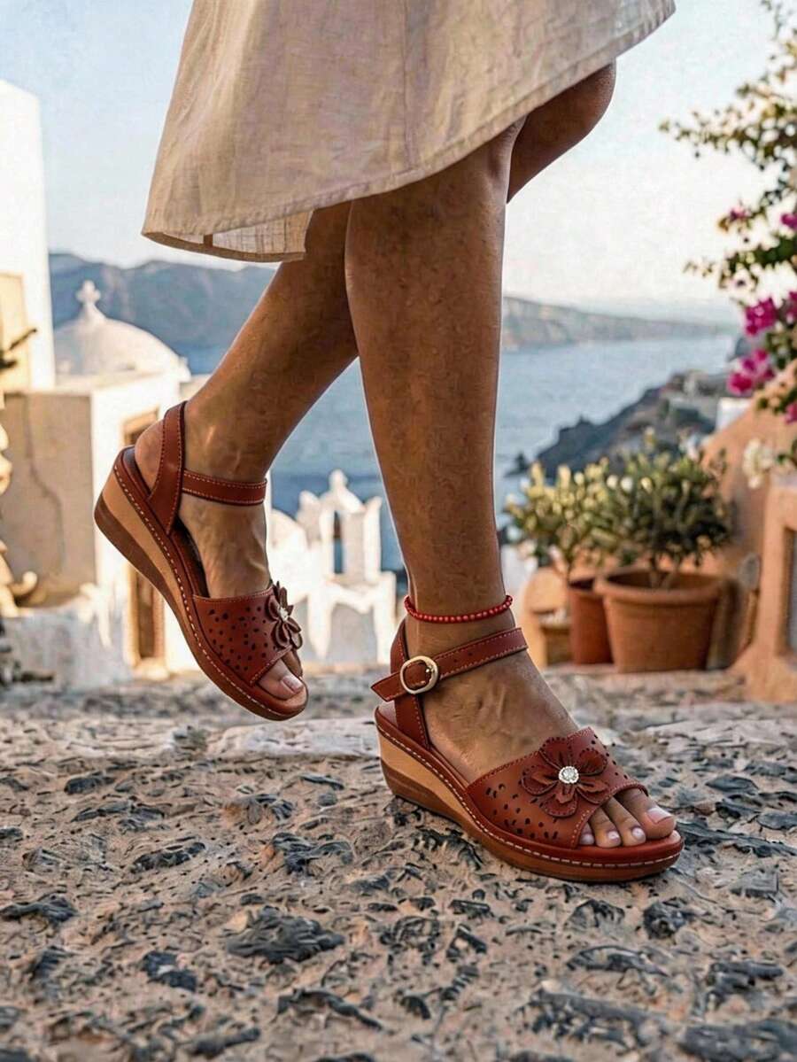 Women Platforms & Wedge Sandals - Rust - View 1