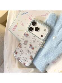 ShellaStory Engraved Sparkle Powder Dog Apple 17 Pro Phone Case Phone 16 Transparent Sparkle Powder 13/15 Shockproof 14 Applicable 17 Cute, Creative, Geometric, Card Style, Cute, Fresh, Niche, Ins Style - Clear - View 12