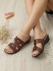 Women Platforms & Wedge Sandals - Dark Brown - View 3