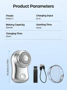 Teckwe Men's Electric Shaver With Upgraded Large Dual-Ring Mesh, Quiet Car-Friendly Rotary Shaver, Dual-Ring Curved Mesh, Type-C Fast Charging, Smart Display, Quick Charge With Long-Lasting Battery - Multicolor - View 6
