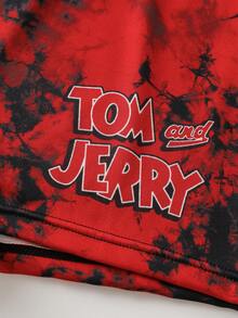 TOM & JERRY X SHEIN Women's Cartoon Print Lingerie Set - Red - View 5