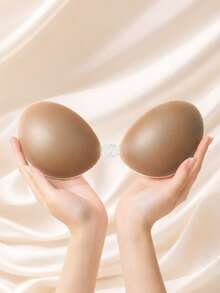 SHEIN 加厚小乳貼，適合婚禮攝影，聚攏隱形胸罩，防下垂細肩帶矽膠胸墊 - 咖啡棕 - 查看 5