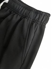 Gym Rark Men's Letter Print Drawstring Waist Pocket Sports Shorts, Gym - Black - View 3