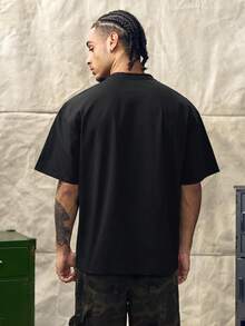 Norleigh Men's New Fashion Hiphop Letter Print Short Sleeve T-Shirt,Graphic Tees - Black - View 2