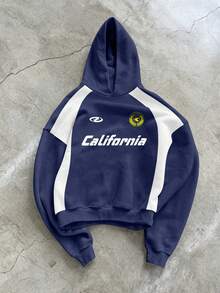 STEELVANCE Áo hoodie nỉ nam tay dài in chữ, dáng rộng thoải mái, phong cách thường ngày - Nhiều màu - Xem 2