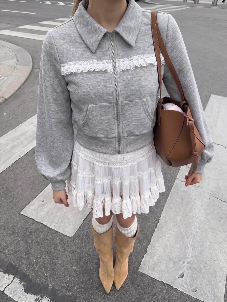SHEIN MOD Women Sweatshirts - Light Grey - View 1