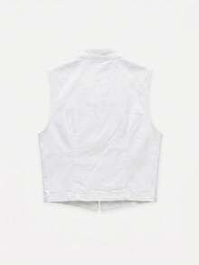 Nöista Top de mezclilla con botones militares - Blanco - Ver 7