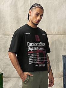 Norleigh Men's Summer Casual Slogan Print T-Shirt,Graphic Tees - Black - View 5
