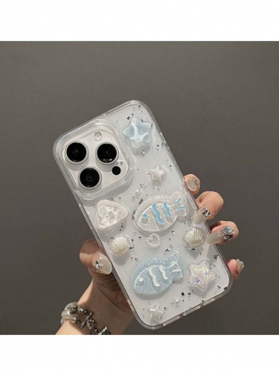 1. Casing Ponsel Transparan Kreatif Motif Kartun Kerang, Cocok untuk iPhone 17 Pro Max, Penutup Belakang Silikon Lembut - Clear - View 1