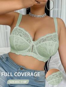 Divavoom Sujetador con aros de encaje talla grande, 1 pieza - verde menta - Ver 7