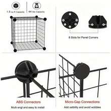 12 piezas Paneles de malla de hierro forjado DIY, combinables libremente Valla para mascotas / Jaula para hámster / Accesorios para jaula de conejo - Multicolor - Ver 5