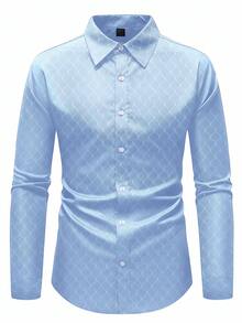 Manfinity Mode Stylish Casual Shirt, Featuring An Elegant Design Suitable For Formal Occasions. - Baby Blue - View 3