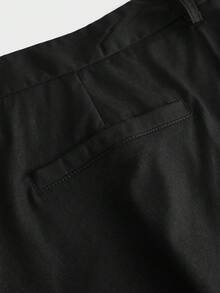 EASEVO Men's Plus Size Fashionable Versatile Solid Color Pants - Black - View 6