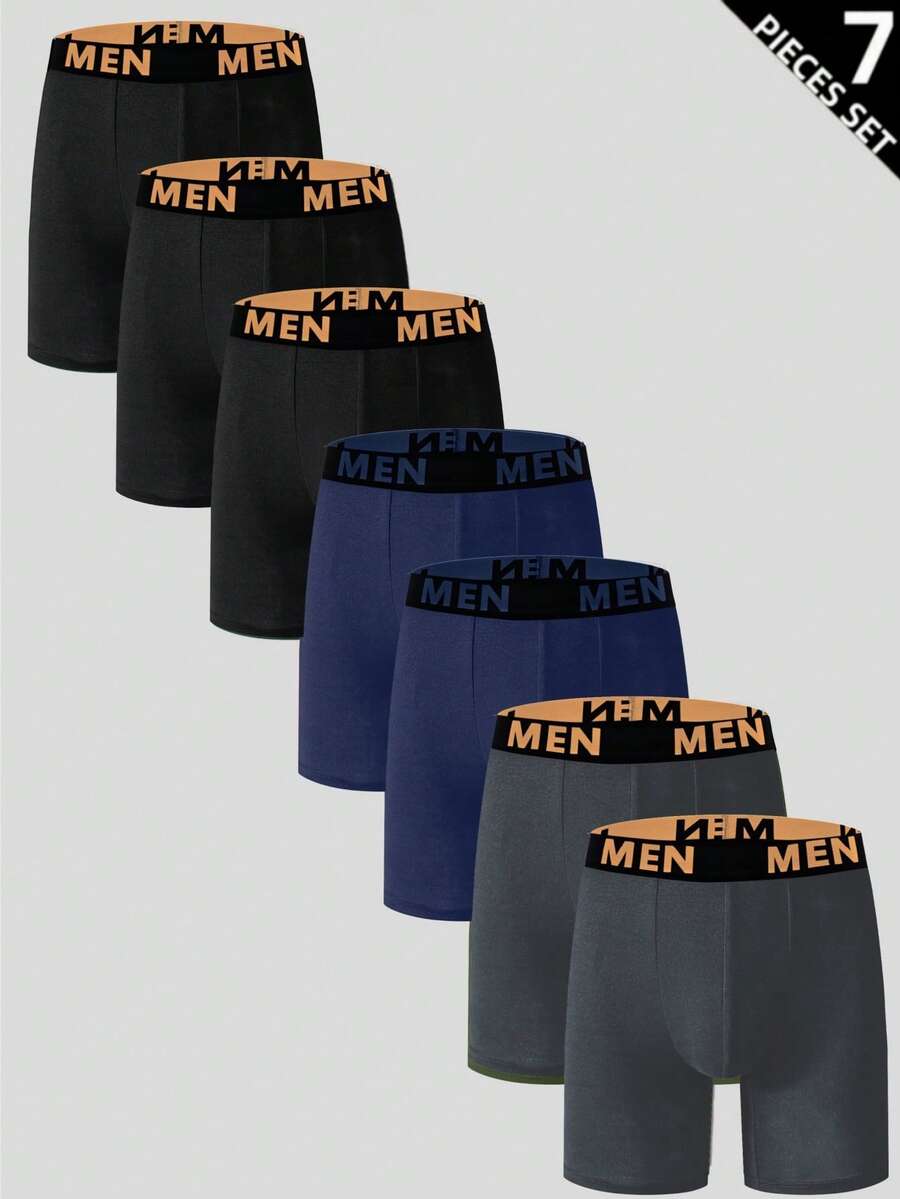 SHEIN Calzoncillos tipo bóxer para hombre (paquete de 7) - Multicolor - Ver 1