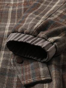 Manfinity Hypemode Men's Autumn/Winter Plaid Long Sleeve Zip-Up Casual Overcoat - Multicolor - View 5
