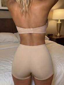 Rovax 2pcs/Set Women's Solid Color Simple Casual Wire-Free Bra - Apricot - View 2