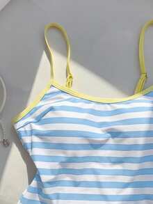 Elavelle Women's Spring/Summer Random Print Spaghetti Strap Bikini Top - Multicolor - View 6