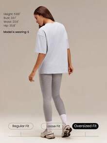 GLOWMODE Pima 棉中性短袖圓領寬鬆版型 T-shirt 日常休閒款 - 淺灰色 - 查看 2