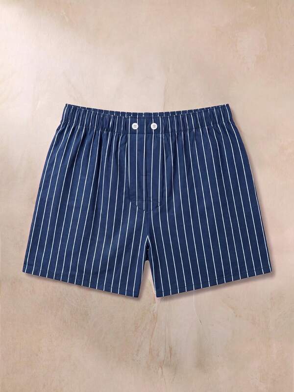 EverLounge Men's Old Money Style Minimalist Fashion Navy Blue Striped Print Allover Pants