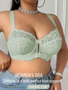 Divavoom Sujetador con aros de encaje talla grande, 1 pieza - verde menta - Ver 5