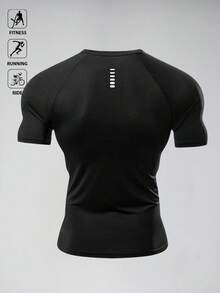 Gym Rark 男士字母印花短袖上衣與長褲休閒日常運動套裝 - 黑色 - 查看 2