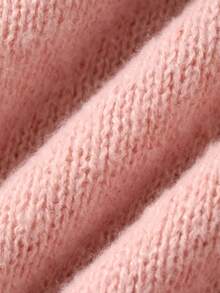 DAZY Sweater Rajut Wanita Warna Polos Longgar Kerah Tinggi Resleting Lengan Panjang Kasual untuk Liburan Musim Semi dan Gugur - Berwarna merah muda - View 7