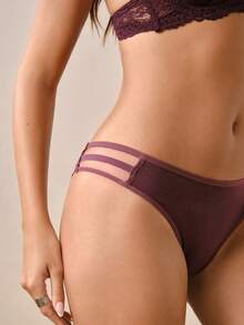 Hourtrue 3pcs/Set Solid Color Lace Patchwork Hollow Out Spaghetti Strap Sexy & Romantic Ladies Underwear - Multicolor - View 5